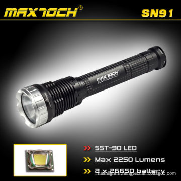 Maxtoch SN91 2250 Lumens 2 * 26650 batterie longue portée LED chasse de plein air lampe de poche